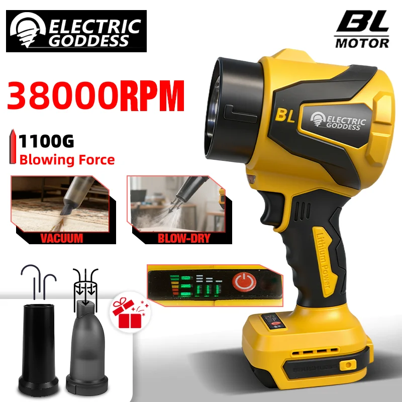 Electric Goddess Brushless Electric Blowers Jet Fan 38000rpm Handheld Leaf Turbo Blower Dust Blowing for Dewalt 20v Battery Pins
Electric Goddess Brushless Electric Blowers Jet Fan 38000rpm Handheld Leaf Turbo Blower Dust Blowing for Dewalt 20v Battery Pins