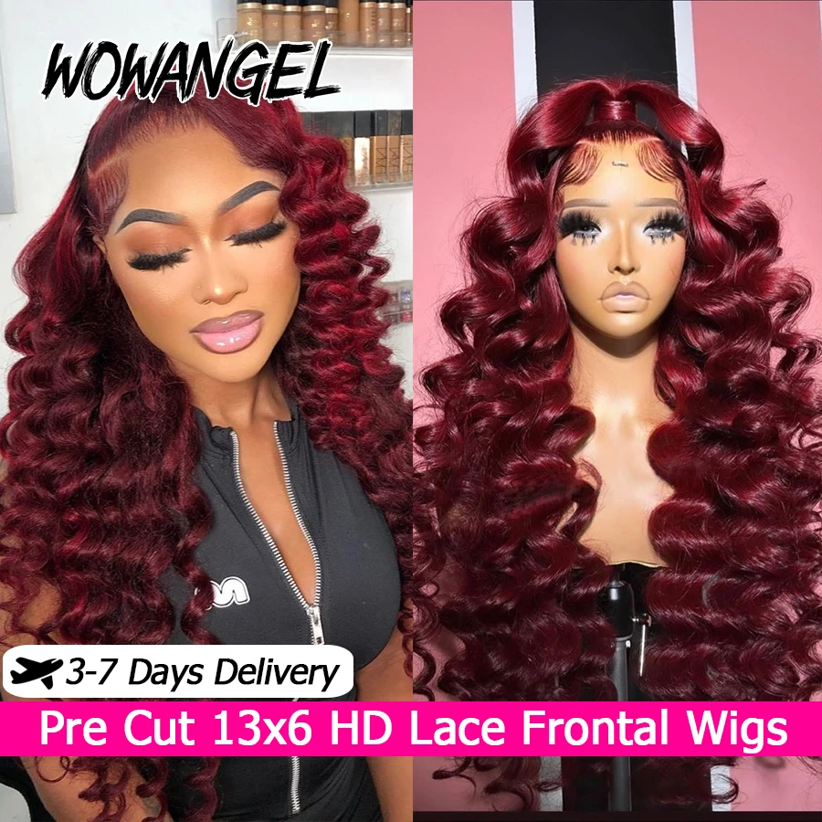 WOWANGEL 99J Burgundy Loose Wave Wig 13x6 HD Lace Frontal Wigs Human Hair Pre Cut Lace Glueless Wigs Lace Front Wig For Women
WOWANGEL 99J Burgundy Loose Wave Wig 13x6 HD Lace Frontal Wigs Human Hair Pre Cut Lace Glueless Wigs Lace Front Wig For Women