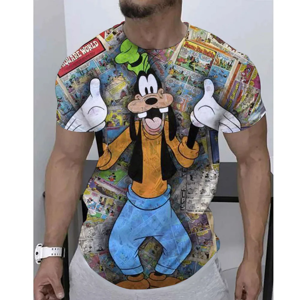 Men's T-shirt with Disney Goofy cartoon pattern print, summer round neck breathable casual short sleeved fashion T-shirt
Men's T-shirt with Disney Goofy cartoon pattern print, summer round neck breathable casual short sleeved fashion T-shirt