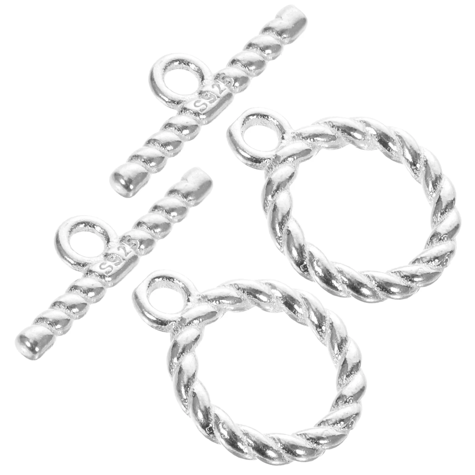 2 Sets S925 Plain Silver Bracelet Necklace Connecting Buckle Jewelry Buckles DIY Toggle Clasps
2 Sets S925 Plain Silver Bracelet Necklace Connecting Buckle Jewelry Buckles DIY Toggle Clasps