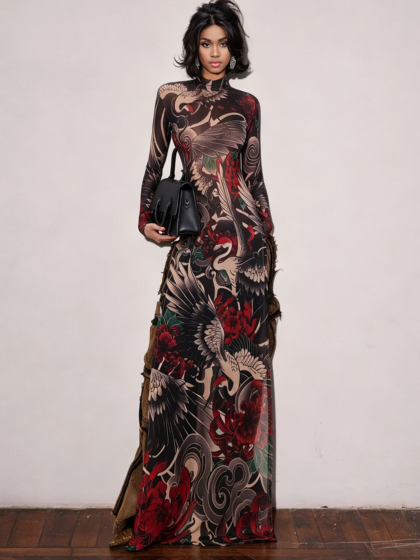Kliou Colorful Print Long Dress Woman Turtleneck Full Sleeve Skinny High Waist Robe Street Fashion Art Style Elegant Vestidos
Kliou Colorful Print Long Dress Woman Turtleneck Full Sleeve Skinny High Waist Robe Street Fashion Art Style Elegant Vestidos