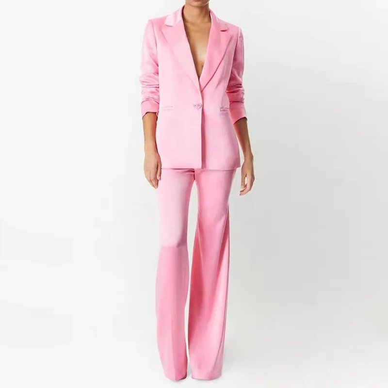 Premium Solid Fashion Set 2025 New Speaker Pink Pants Slim Two Piece Suit Set for Women
Premium Solid Fashion Set 2025 New Speaker Pink Pants Slim Two Piece Suit Set for Women