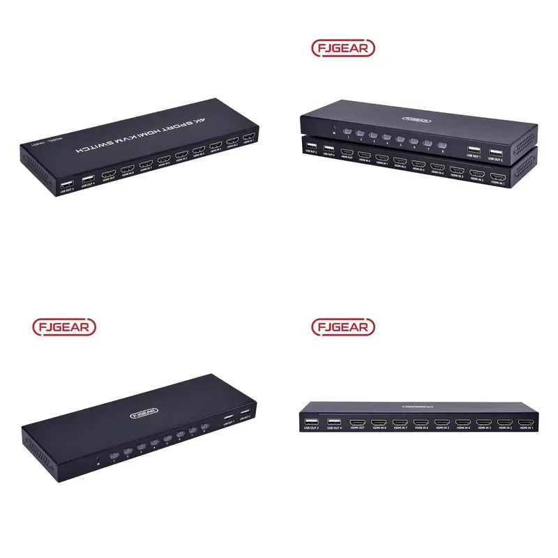 FJ-HK801 Fjgear 8 Port Kvm HD Switch 4k Manual 3840*2160/30hz Plastic Shell With Desktop Controller
FJ-HK801 Fjgear 8 Port Kvm HD Switch 4k Manual 3840*2160/30hz Plastic Shell With Desktop Controller