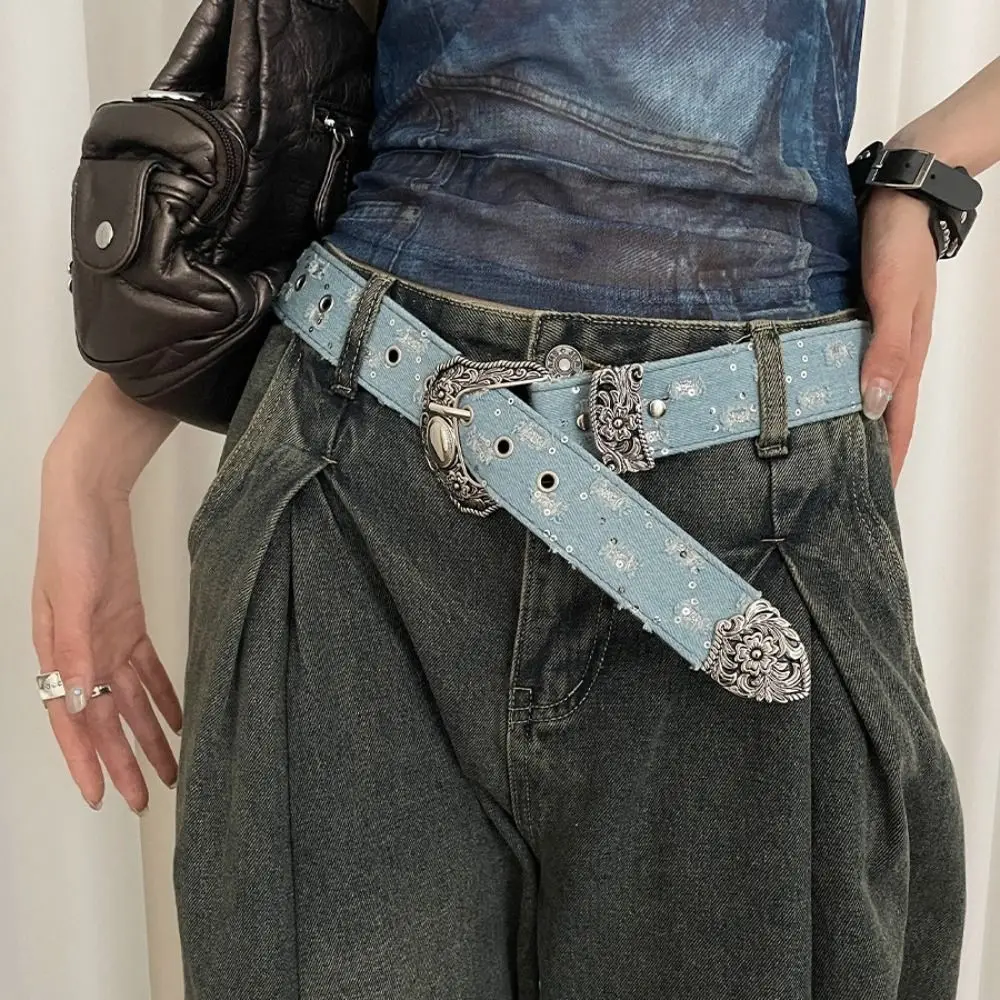 Korean Style Retro Jeans Belt Y2k Black Denim Metal Buckle Belts Aesthetic Harajuku Vintage Wide Belt Clothing Accessories
Korean Style Retro Jeans Belt Y2k Black Denim Metal Buckle Belts Aesthetic Harajuku Vintage Wide Belt Clothing Accessories