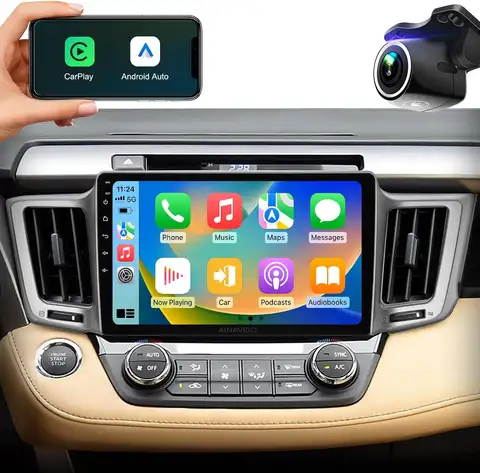 5G WiFi Car Stereo for Toyota RAV4 2013-2018, 10.2' IPS HD Touch Screen, Wireless CarPlay, Android Auto, GPS, Bluetooth, 1080P B
