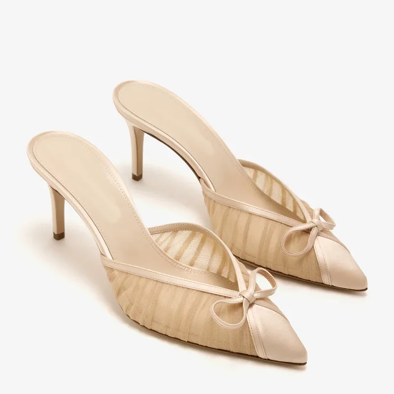 Butterfly Knot Patchwork Mesh Transparent Slppers Sexy Pointed Teo Thin Heel Mixed Clors New Arrivals Fashion Women Modern Shoes
Butterfly Knot Patchwork Mesh Transparent Slppers Sexy Pointed Teo Thin Heel Mixed Clors New Arrivals Fashion Women Modern Shoes