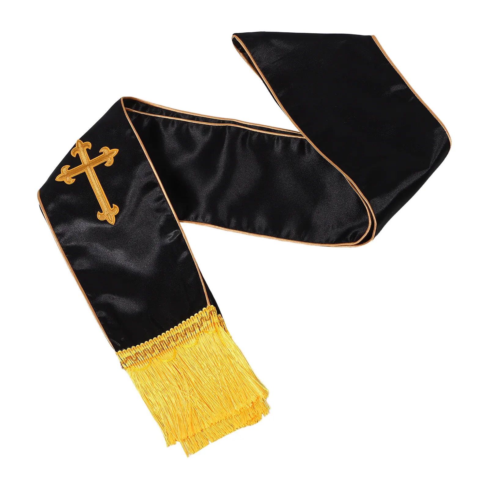 Wedding Officiant Stole Black Red Trim Embroidered Clergy Polyester Pastor Stole Tassels Ceremony Wear 99Cm Length
Wedding Officiant Stole Black Red Trim Embroidered Clergy Polyester Pastor Stole Tassels Ceremony Wear 99Cm Length
