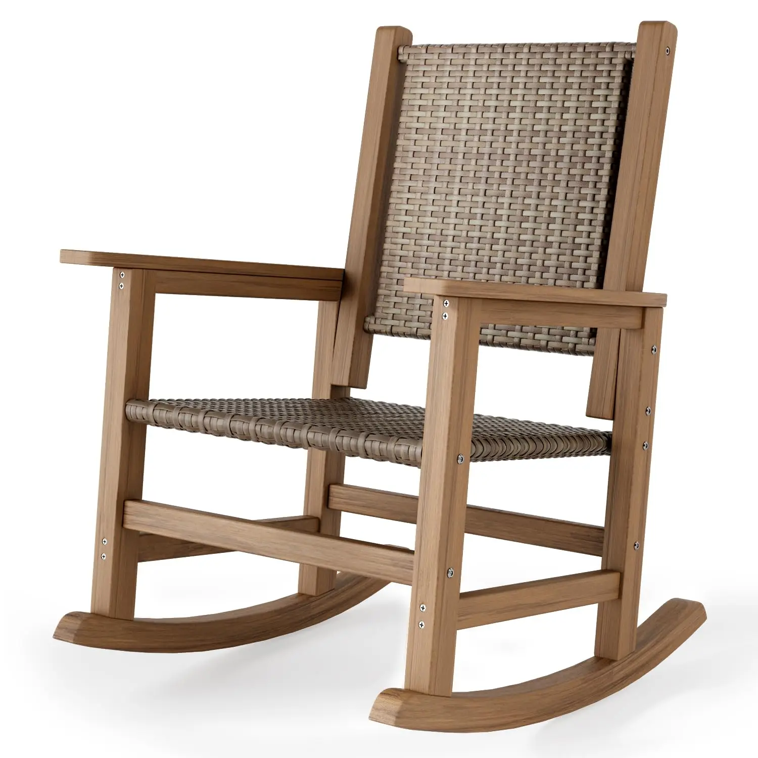All-Weather Wicker Rocking Chair Outdoor Woven Seat & Back for Porch Garden Lawn Balcony, Customized
All-Weather Wicker Rocking Chair Outdoor Woven Seat & Back for Porch Garden Lawn Balcony, Customized
