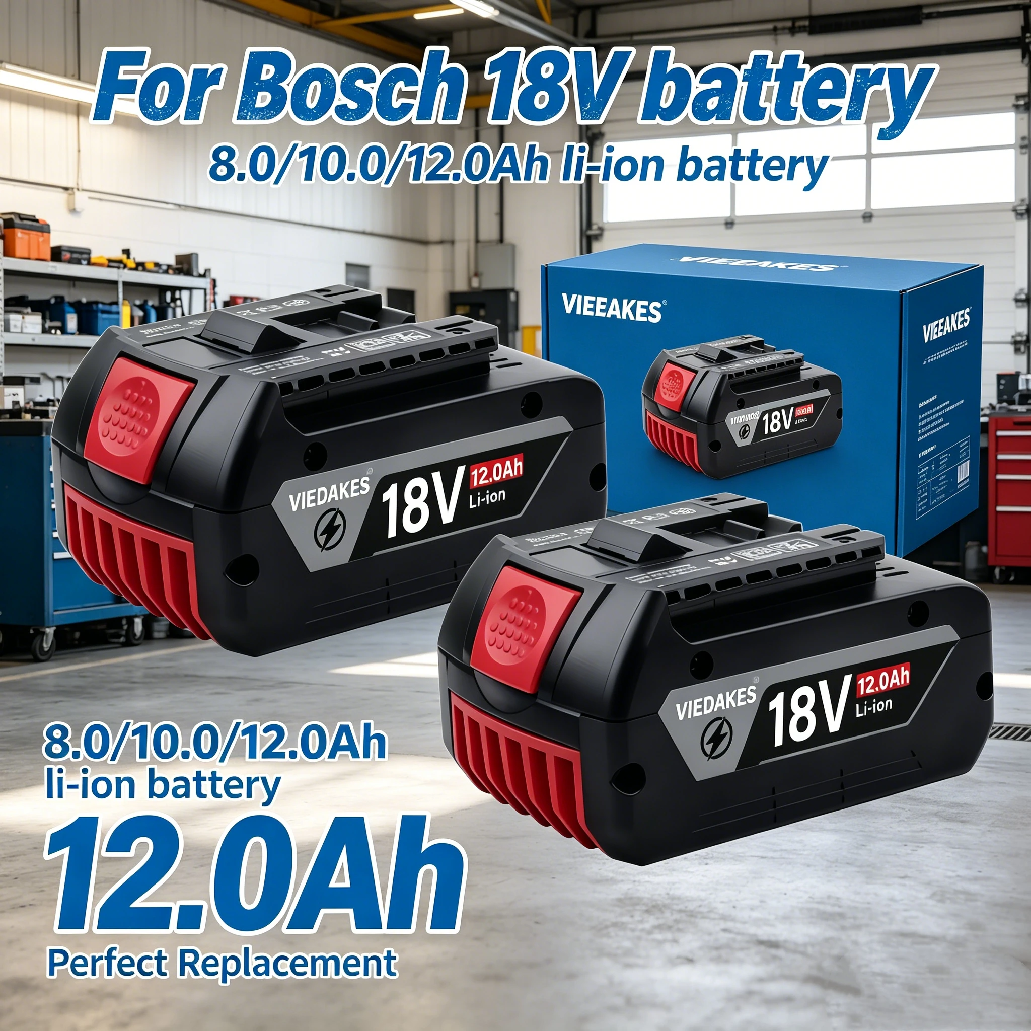 rechargeable lithium-ion battery 18V 8/10/12Ah for Bosch BAT609 BAT609G BAT618 BAT618G BAT614 for electric drill with charger
rechargeable lithium-ion battery 18V 8/10/12Ah for Bosch BAT609 BAT609G BAT618 BAT618G BAT614 for electric drill with charger