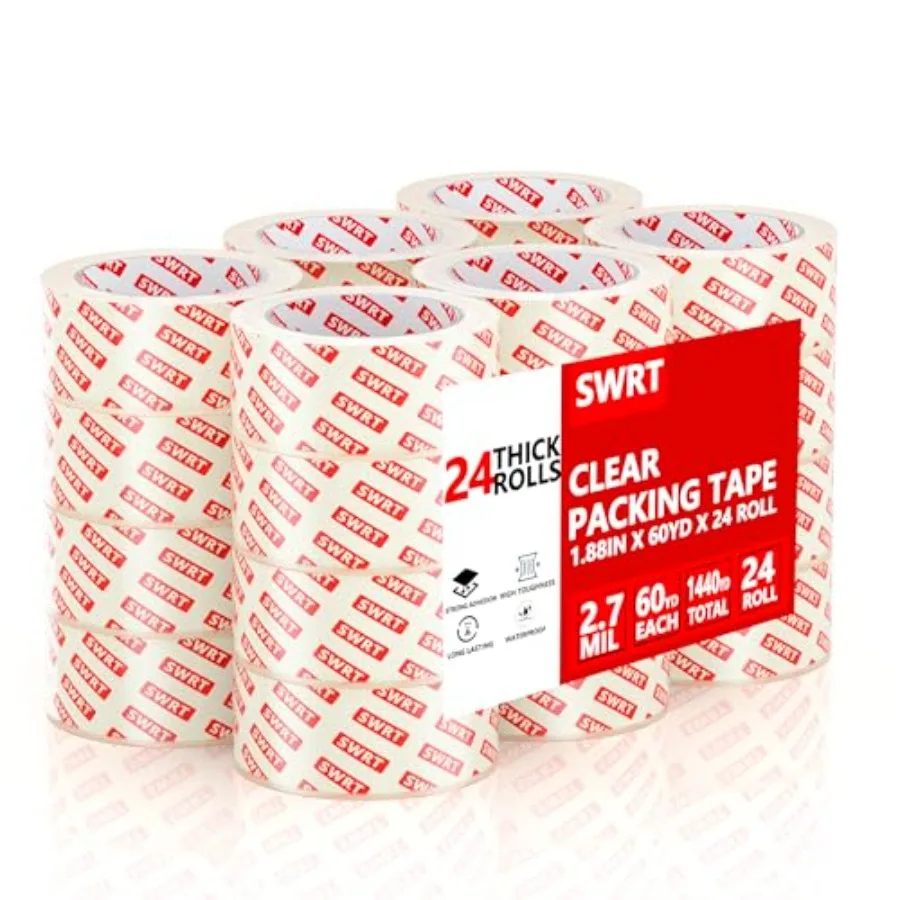 2.7Mil Thick Ultra Clear Packing Tape, Rolls Heavy Duty Packaging Tape for Shipping Packaging Moving Mailing, Thicker Sealing T
2.7Mil Thick Ultra Clear Packing Tape, Rolls Heavy Duty Packaging Tape for Shipping Packaging Moving Mailing, Thicker Sealing T