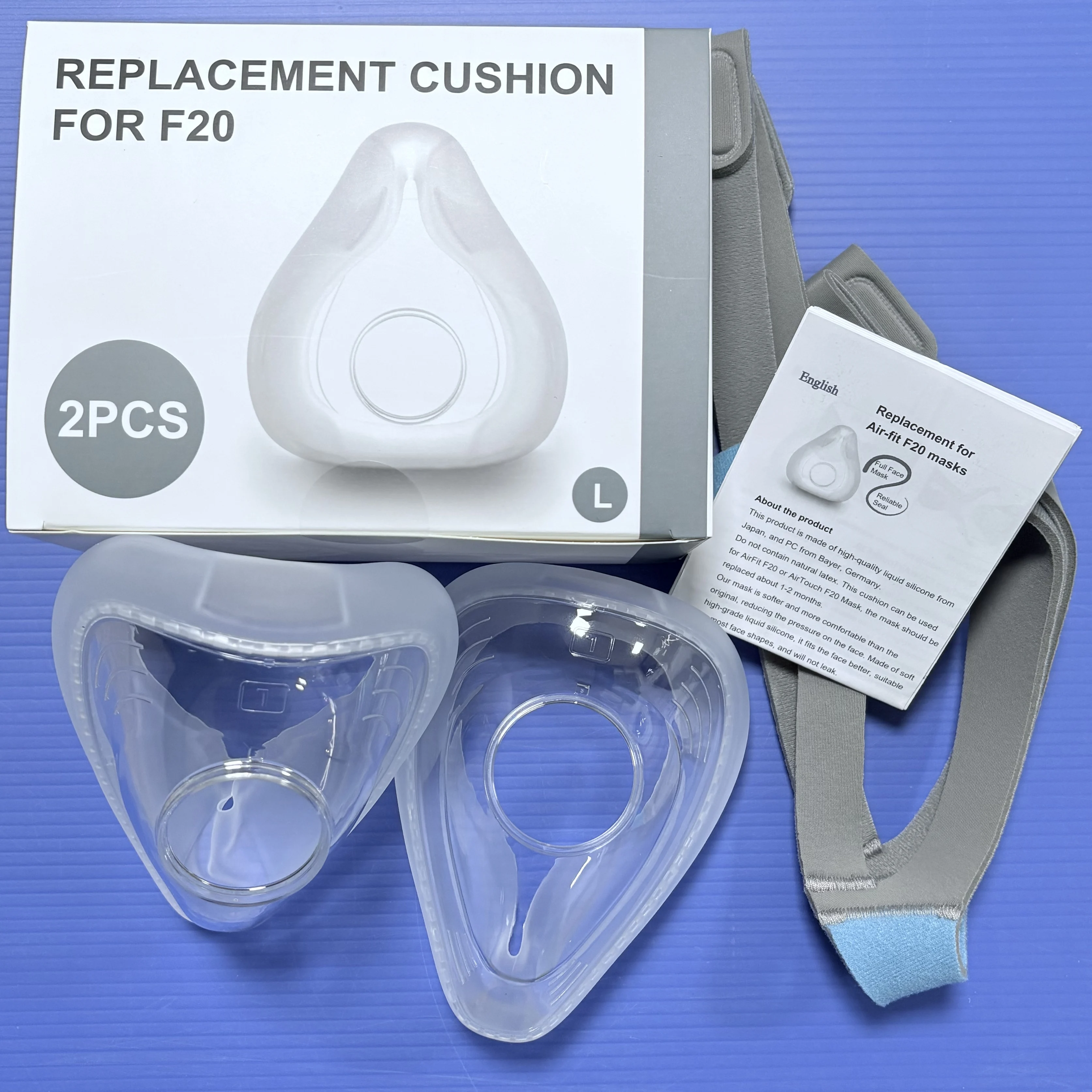 F20 cpap masks, kit with F20 replacement pads and F20 headband replacement parts set, compatible with ResMed F20 accessories.
F20 cpap masks, kit with F20 replacement pads and F20 headband replacement parts set, compatible with ResMed F20 accessories.
