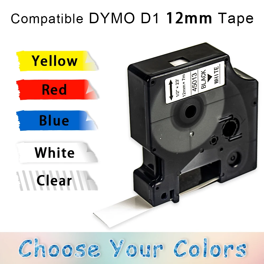 45013 Compatible Dymo D1 12mm 9mm 45013 40913 Label for Dymo Labeller LM160 LM280P Dymo Colorpop Label Printer
45013 Compatible Dymo D1 12mm 9mm 45013 40913 Label for Dymo Labeller LM160 LM280P Dymo Colorpop Label Printer