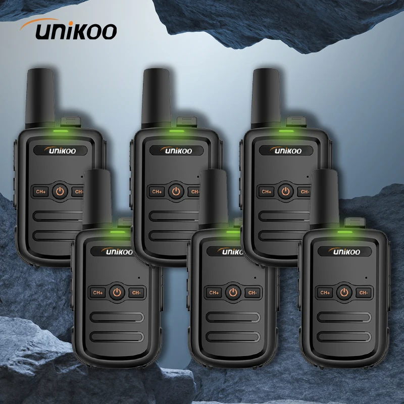 UNIKOO UK224 Walkie Talkie 6 pcs Mini Portable Two Way Radio PMR FRS Handheld Radio Comunicador Long range Kids Walkie Talkies 
UNIKOO UK224 Walkie Talkie 6 pcs Mini Portable Two Way Radio PMR FRS Handheld Radio Comunicador Long range Kids Walkie Talkies