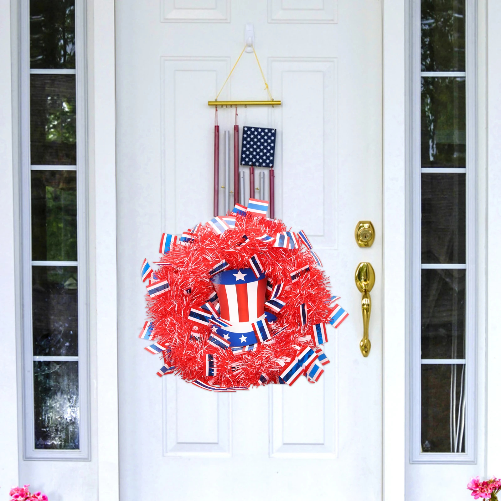Wreath For Front Door Independence Day Decor Patriotic Garland Outdoor Wall Hanging Festival Decoration American Flag Theme
Wreath For Front Door Independence Day Decor Patriotic Garland Outdoor Wall Hanging Festival Decoration American Flag Theme