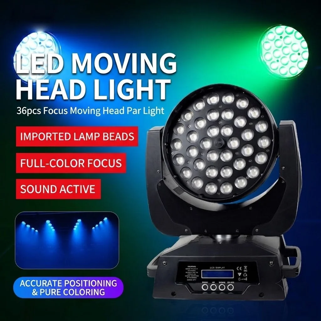 36x10W RGBW 4-in-1 Zoom Wash Moving Head Light DMX512 Sound Activated Remote Control Stage Wash Light For Wedding KTV Bar Party
36x10W RGBW 4-in-1 Zoom Wash Moving Head Light DMX512 Sound Activated Remote Control Stage Wash Light For Wedding KTV Bar Party
