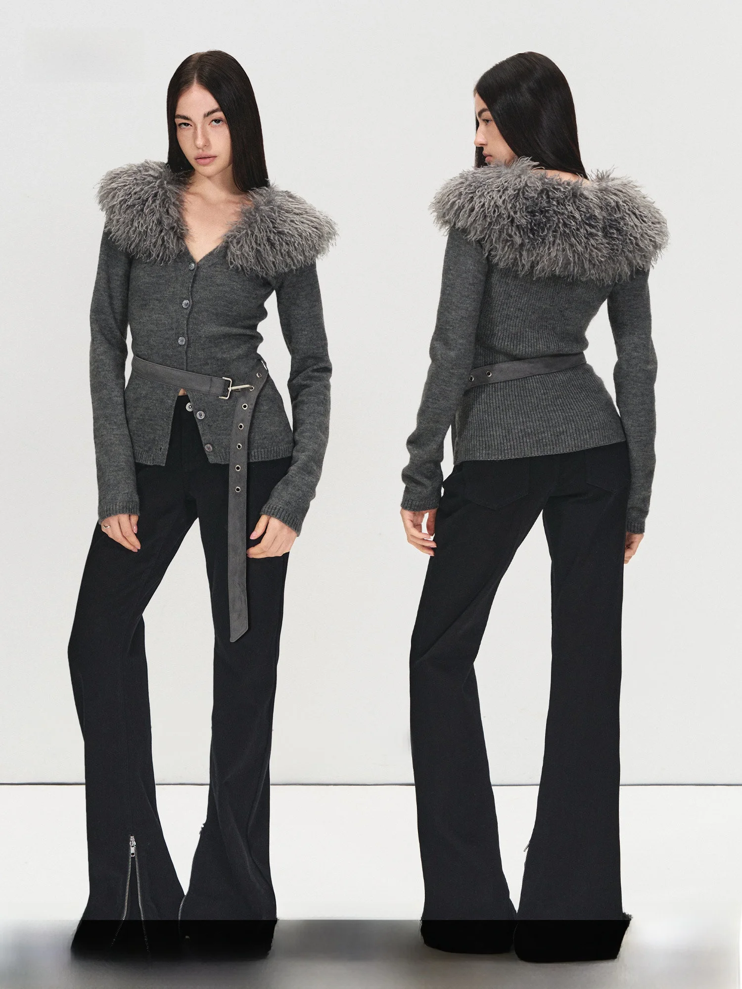 PRRP Suede Waist Belted Cardigan Lazy Feel Knitted Sweater Detachable Fur Collar Slim Fit Ele Sle Long Sve Winter Top
PRRP Suede Waist Belted Cardigan Lazy Feel Knitted Sweater Detachable Fur Collar Slim Fit Ele Sle Long Sve Winter Top