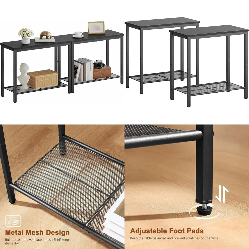2-Tier End Table, Space-Saving Side Table, Storage Shelf for Small Spaces, Sleek Nightstand, Metal Frame, Suitable for Living Ro
2-Tier End Table, Space-Saving Side Table, Storage Shelf for Small Spaces, Sleek Nightstand, Metal Frame, Suitable for Living Ro