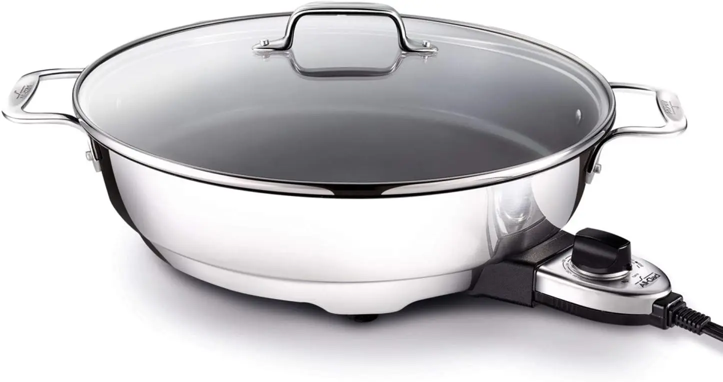 Stainless Steel Nonstick Skillet 7 Quart 1800W Temp Control, Oven & Dishwasher Safe Cookware
Stainless Steel Nonstick Skillet 7 Quart 1800W Temp Control, Oven & Dishwasher Safe Cookware