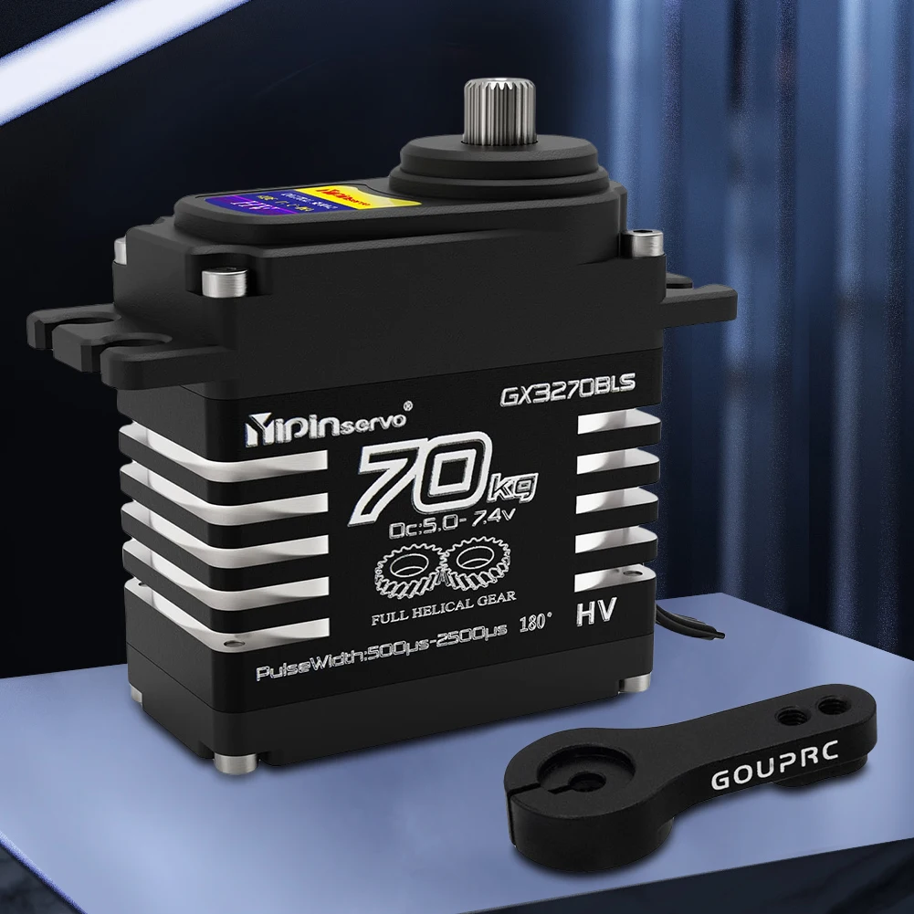 70KG Digital Servos 7.4V Oblique Gear Metal Gear Steering Servos for 1/8 1/10 1/12 RC Truck Car Crawler Boat Robot
70KG Digital Servos 7.4V Oblique Gear Metal Gear Steering Servos for 1/8 1/10 1/12 RC Truck Car Crawler Boat Robot