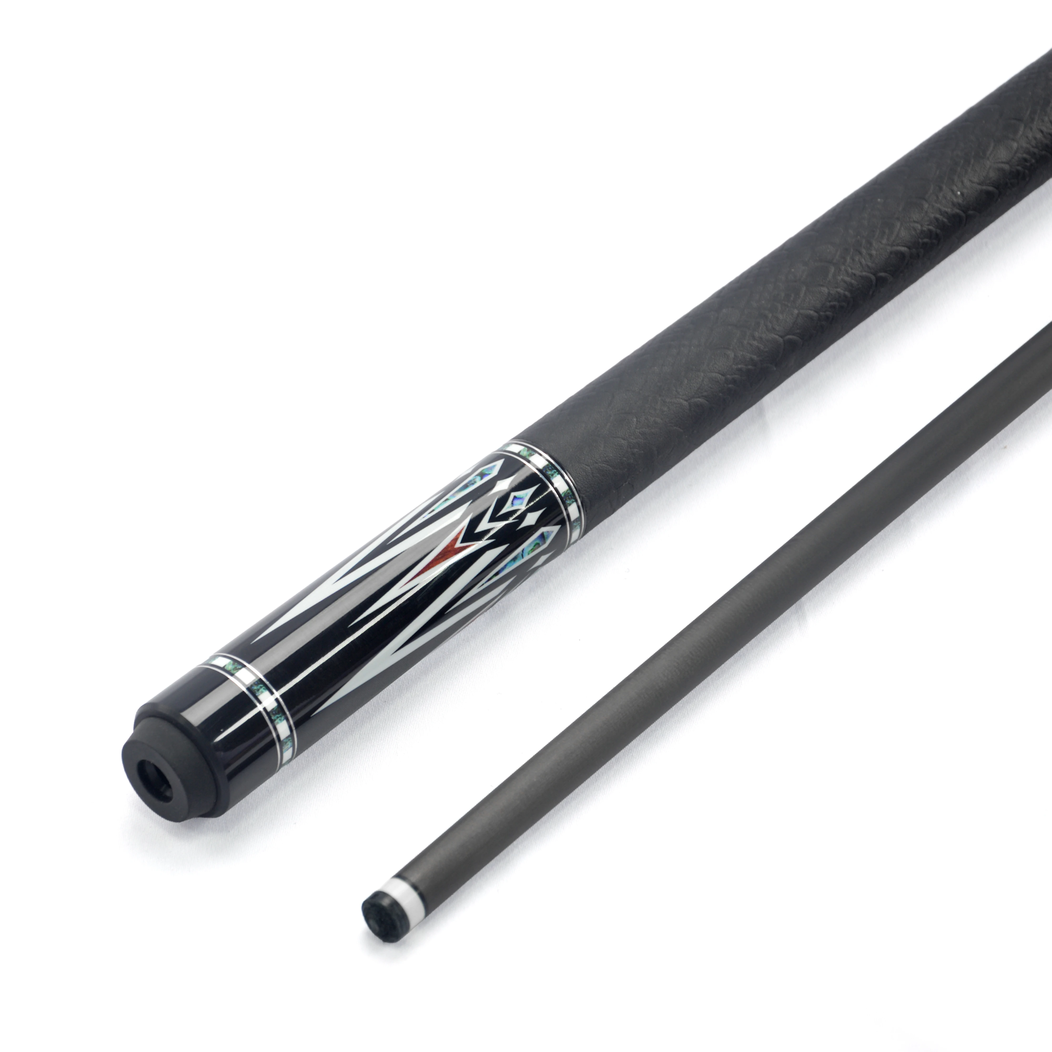 Affordable carom pool cue with leather grip. 1/2 split carbon shaft, customizable tip sizes.
Affordable carom pool cue with leather grip. 1/2 split carbon shaft, customizable tip sizes.
