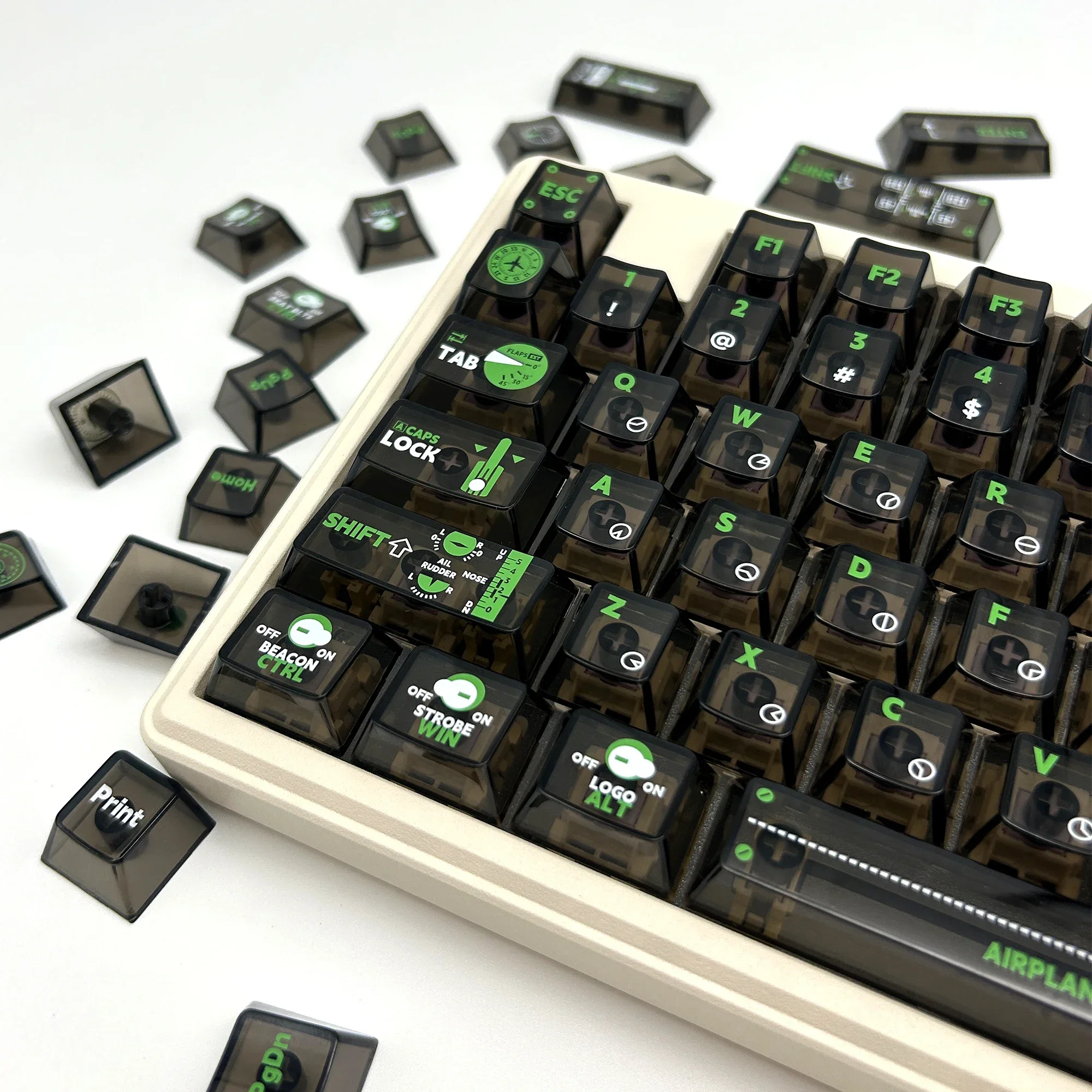 Transparent keycap PC material Original crystal 123 keys Engraved high transparency Customized wooting60he
Transparent keycap PC material Original crystal 123 keys Engraved high transparency Customized wooting60he