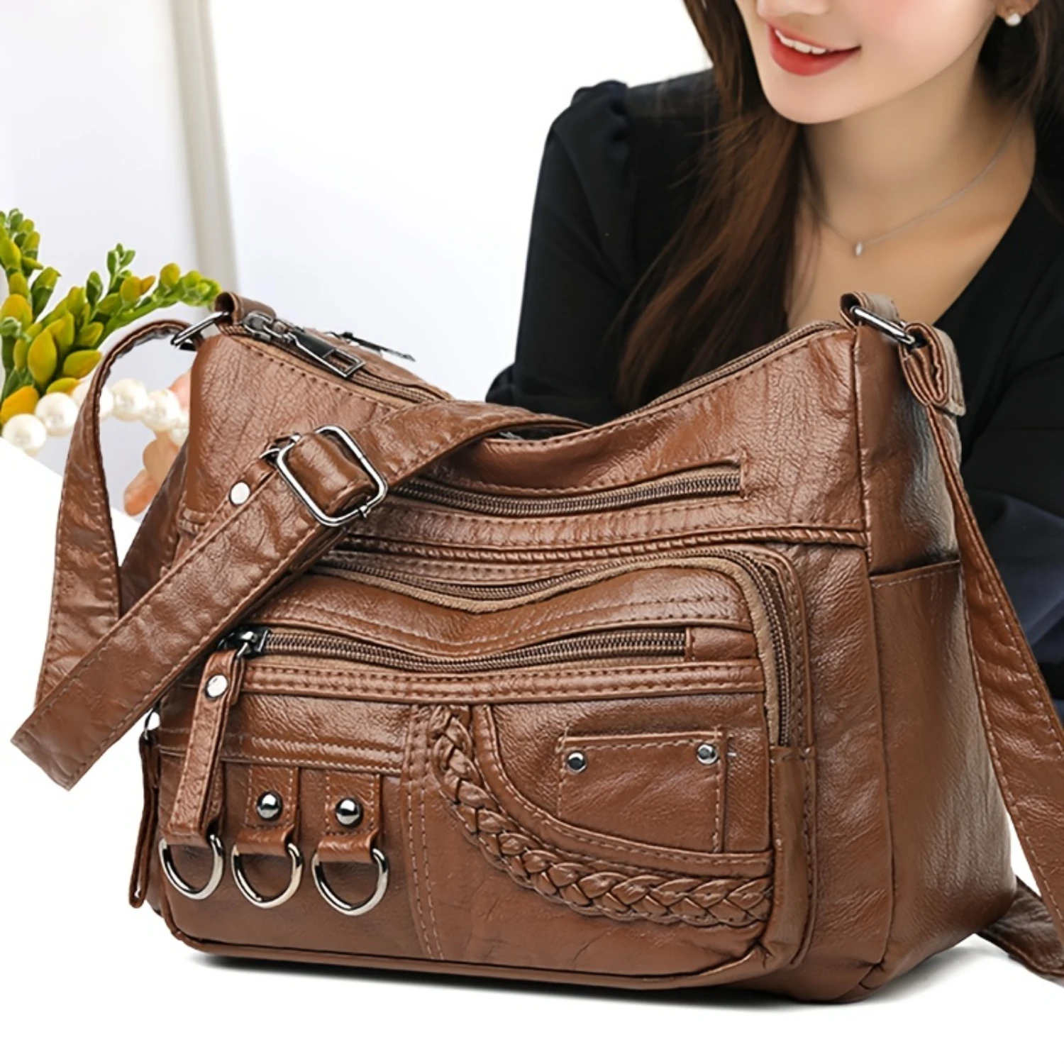 Vintage-Inspired Chic Crossbody Bag for Women – Solid Color with Multiple Layers, Secure Zipper, Comfortable Shoulder Strap an
Vintage-Inspired Chic Crossbody Bag for Women – Solid Color with Multiple Layers, Secure Zipper, Comfortable Shoulder Strap an