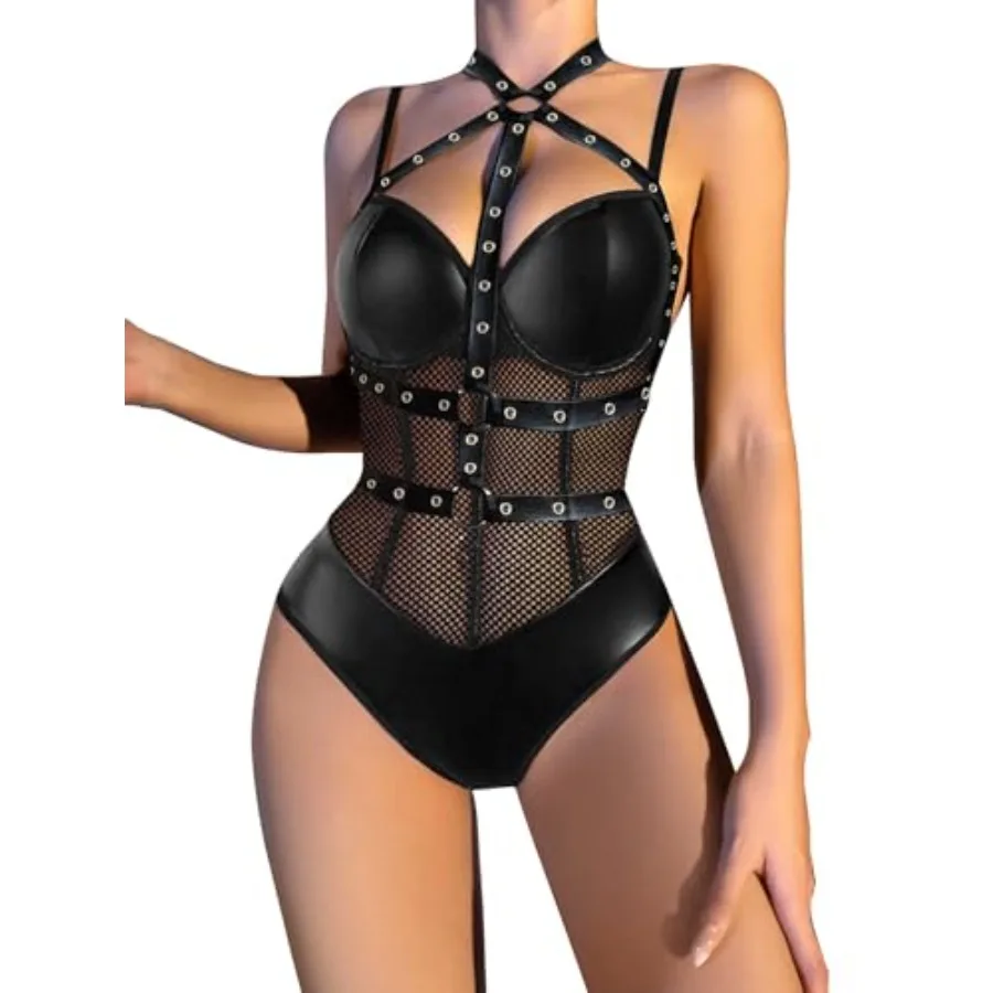 Lilosy Sexy Crisscross Choker Leather Pu Underwire Babydoll Women Harness Teddy Bodysuit Nightshirt One Pcs
Lilosy Sexy Crisscross Choker Leather Pu Underwire Babydoll Women Harness Teddy Bodysuit Nightshirt One Pcs
