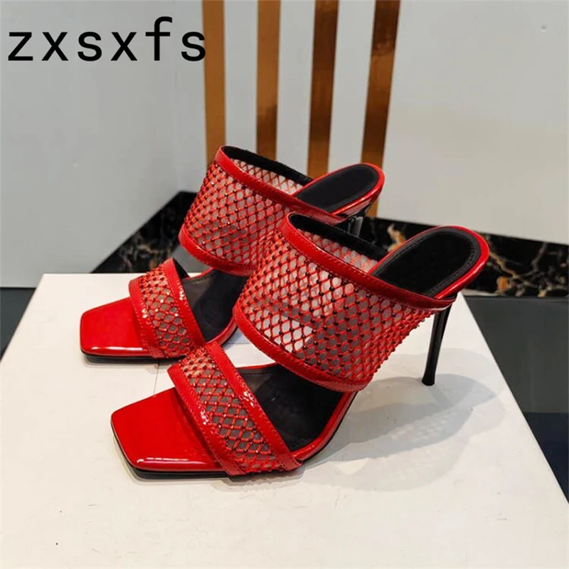 Summer Super Thin Heels Slippers Women Air Mesh Crystal Square Toe Slides Runway Party Shoes For Women Designer Sandalias Mujer
Summer Super Thin Heels Slippers Women Air Mesh Crystal Square Toe Slides Runway Party Shoes For Women Designer Sandalias Mujer