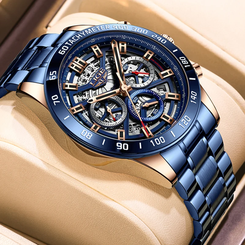 LIGE Creative Hollow Watch Men Fashion Business Men's Quartz Wristwatches Waterproof Sports Date Chronograph Relogio Masculino
LIGE Creative Hollow Watch Men Fashion Business Men's Quartz Wristwatches Waterproof Sports Date Chronograph Relogio Masculino