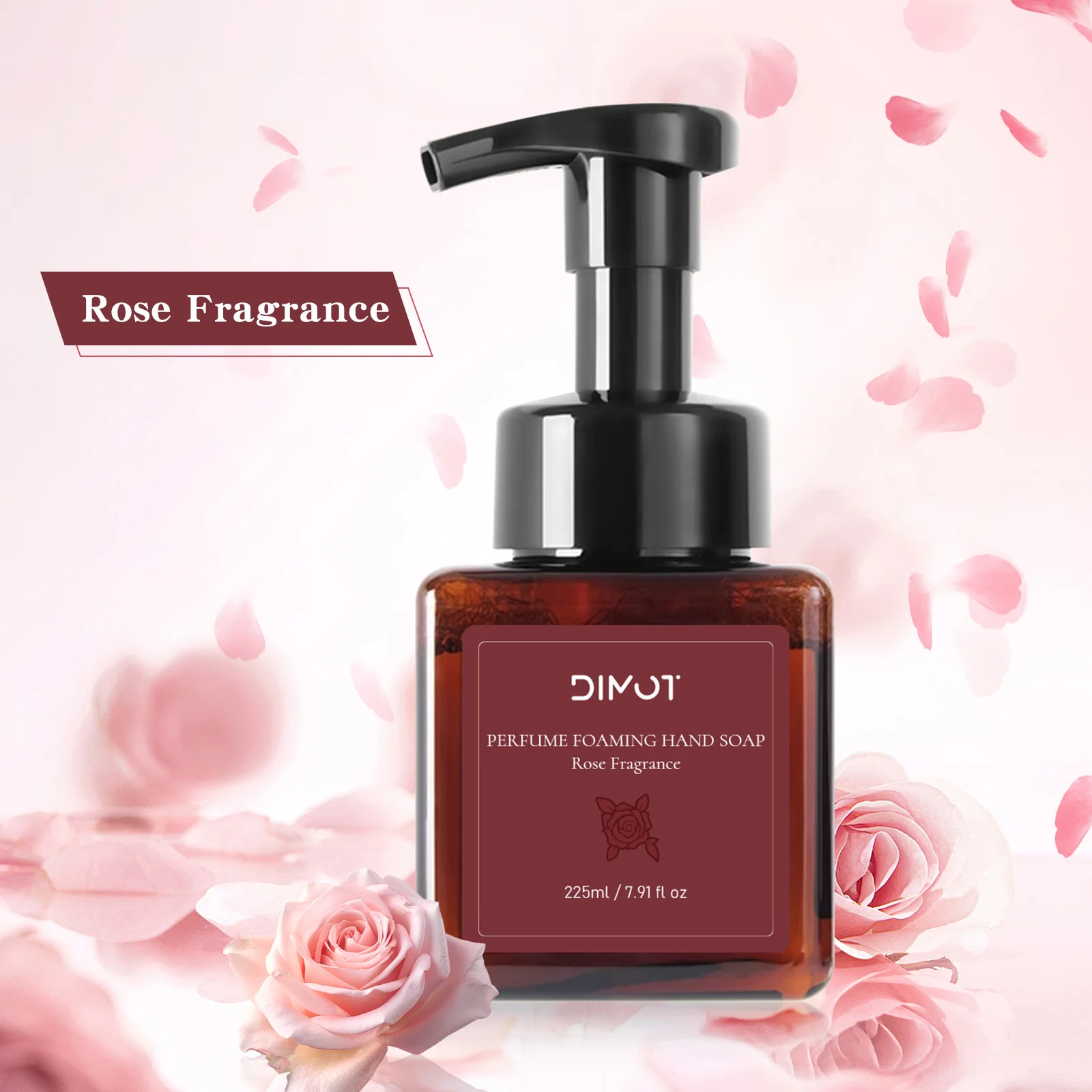 DIMOT Rose Fragrance Foaming Hand Soap 225ml - Moisturizing Mousse, No Dry & Slippery, Long-Lasting Floral Scent, Safe for Skin
DIMOT Rose Fragrance Foaming Hand Soap 225ml - Moisturizing Mousse, No Dry & Slippery, Long-Lasting Floral Scent, Safe for Skin