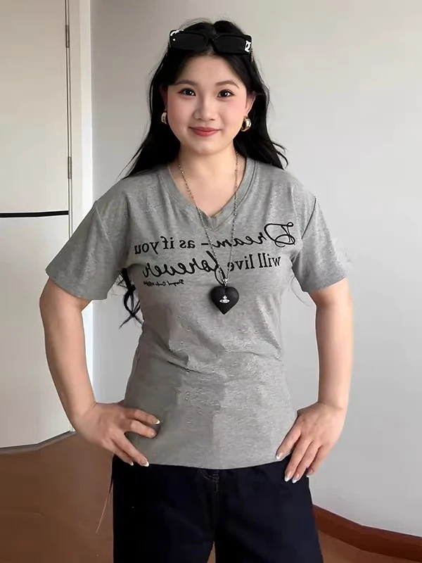plus Size Women's Versatile V-Ne ort Sve T-irt oulder Width Appropriate Slimming Top for Summer New Sle Meat Cov...
plus Size Women's Versatile V-Ne ort Sve T-irt oulder Width Appropriate Slimming Top for Summer New Sle Meat Cov...