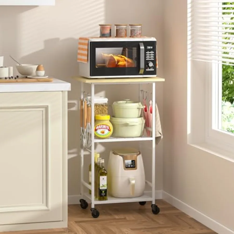 Rolling Kitchen Microwave Cart, 3 Tier Microwave Table Stand with Adjustable Shelf, Kitchen Storage Rack on Wheels, Coffee Stat
Rolling Kitchen Microwave Cart, 3 Tier Microwave Table Stand with Adjustable Shelf, Kitchen Storage Rack on Wheels, Coffee Stat
