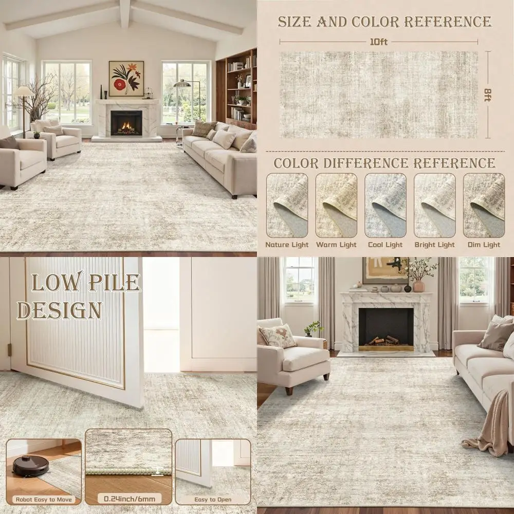 Light Brown 8x10 Stain-Resistant Ultra-Thin Rug, Non-Slip Area Rug for Living Room and Bedroom
Light Brown 8x10 Stain-Resistant Ultra-Thin Rug, Non-Slip Area Rug for Living Room and Bedroom
