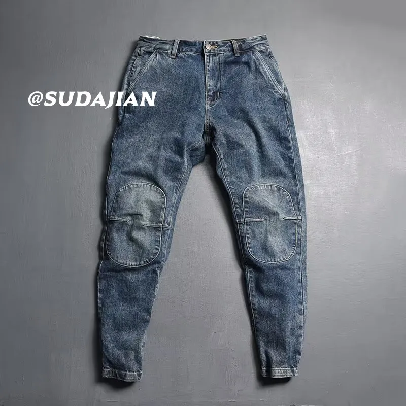 Heavy Du Vujade Men's Workwear Jeans Loose Fit with 3D Patchwork Wear Resistant Cuffed Long Trousers Youth Polyester Denim
Heavy Du Vujade Men's Workwear Jeans Loose Fit with 3D Patchwork Wear Resistant Cuffed Long Trousers Youth Polyester Denim