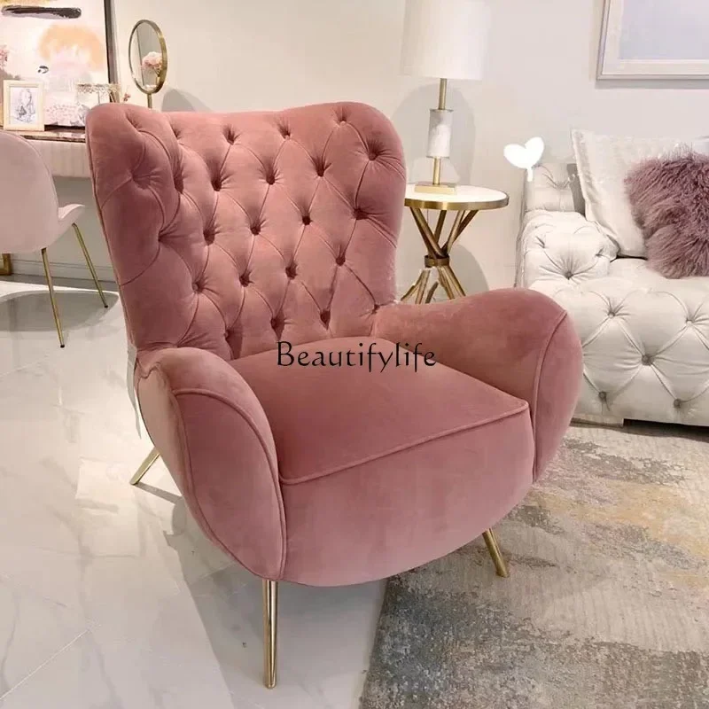 XX39American light luxury fabric buckle fashion Nordic single sofa chair tiger chair
XX39American light luxury fabric buckle fashion Nordic single sofa chair tiger chair