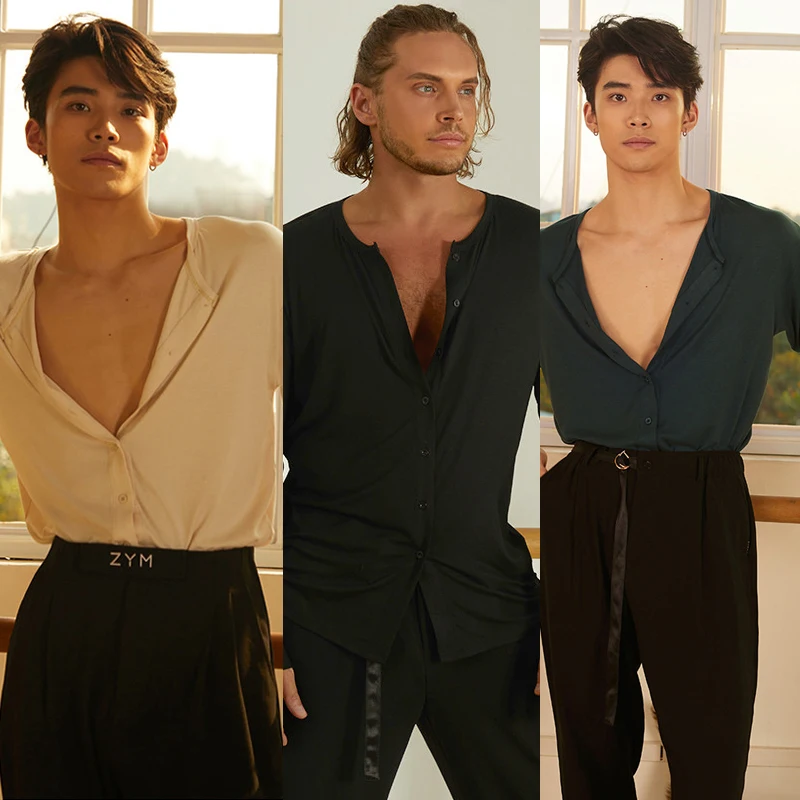 Men'S V-Neck Latin Dance Tops Adults Samba Ballroom Dance Top Men'S Long Sleeves Latin Dance Shirt Practice Clothes SL15602
Men'S V-Neck Latin Dance Tops Adults Samba Ballroom Dance Top Men'S Long Sleeves Latin Dance Shirt Practice Clothes SL15602