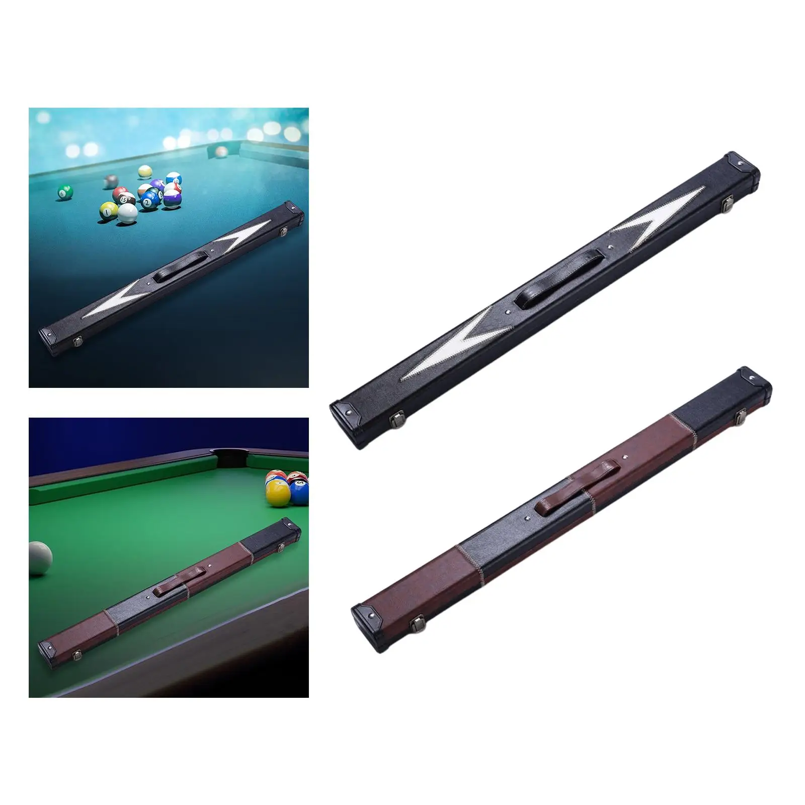 Billiards Pool Cue Hard Case Storage with Handle and Lock PU Leather Exterior Holds Butt Shaft 85cm for 1/2 Snooker Organizing
Billiards Pool Cue Hard Case Storage with Handle and Lock PU Leather Exterior Holds Butt Shaft 85cm for 1/2 Snooker Organizing