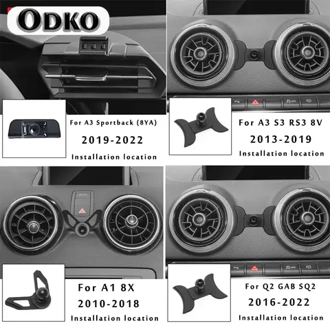 Support de téléphone de voiture pour Audi A3 S3 RS3 8V 8P Q2 GAB SQ2 A1 8X Sportback, accessoires d'intérieur de voiture