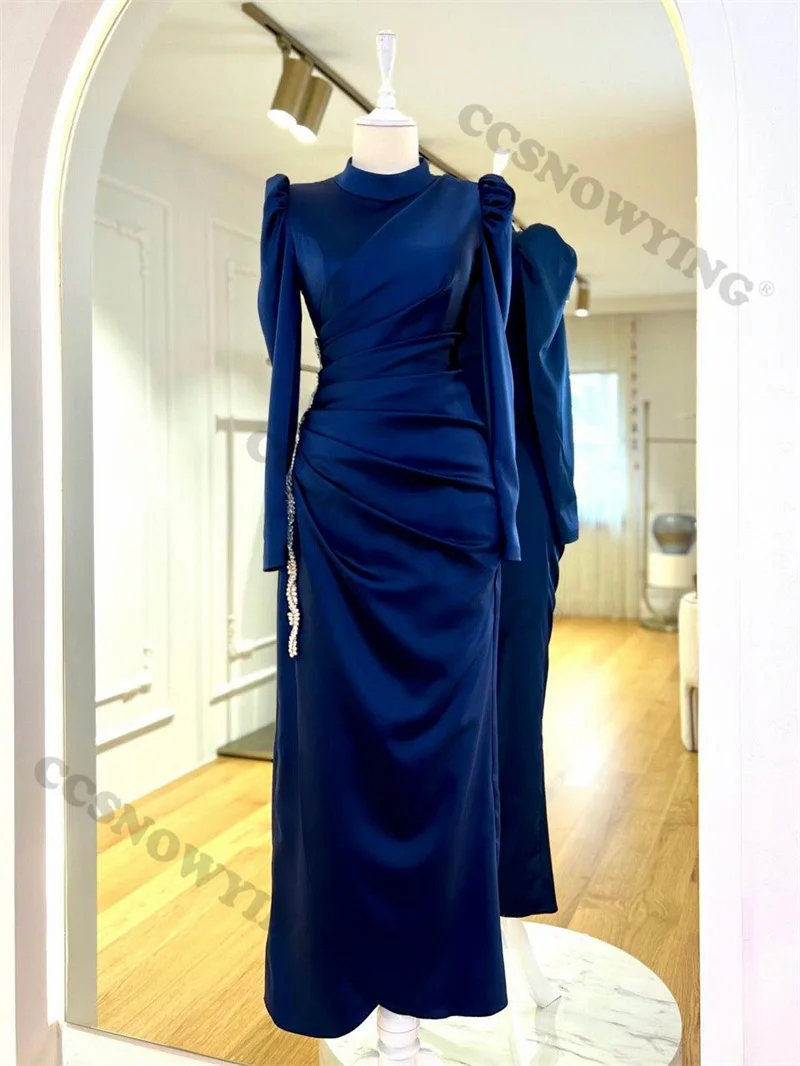 Long Sleeve Muslim Evening Dresses Stain Beaded High Neck Islamic Formal Party Gown Arabic Kaftan Women Robe De Soirée
Long Sleeve Muslim Evening Dresses Stain Beaded High Neck Islamic Formal Party Gown Arabic Kaftan Women Robe De Soirée
