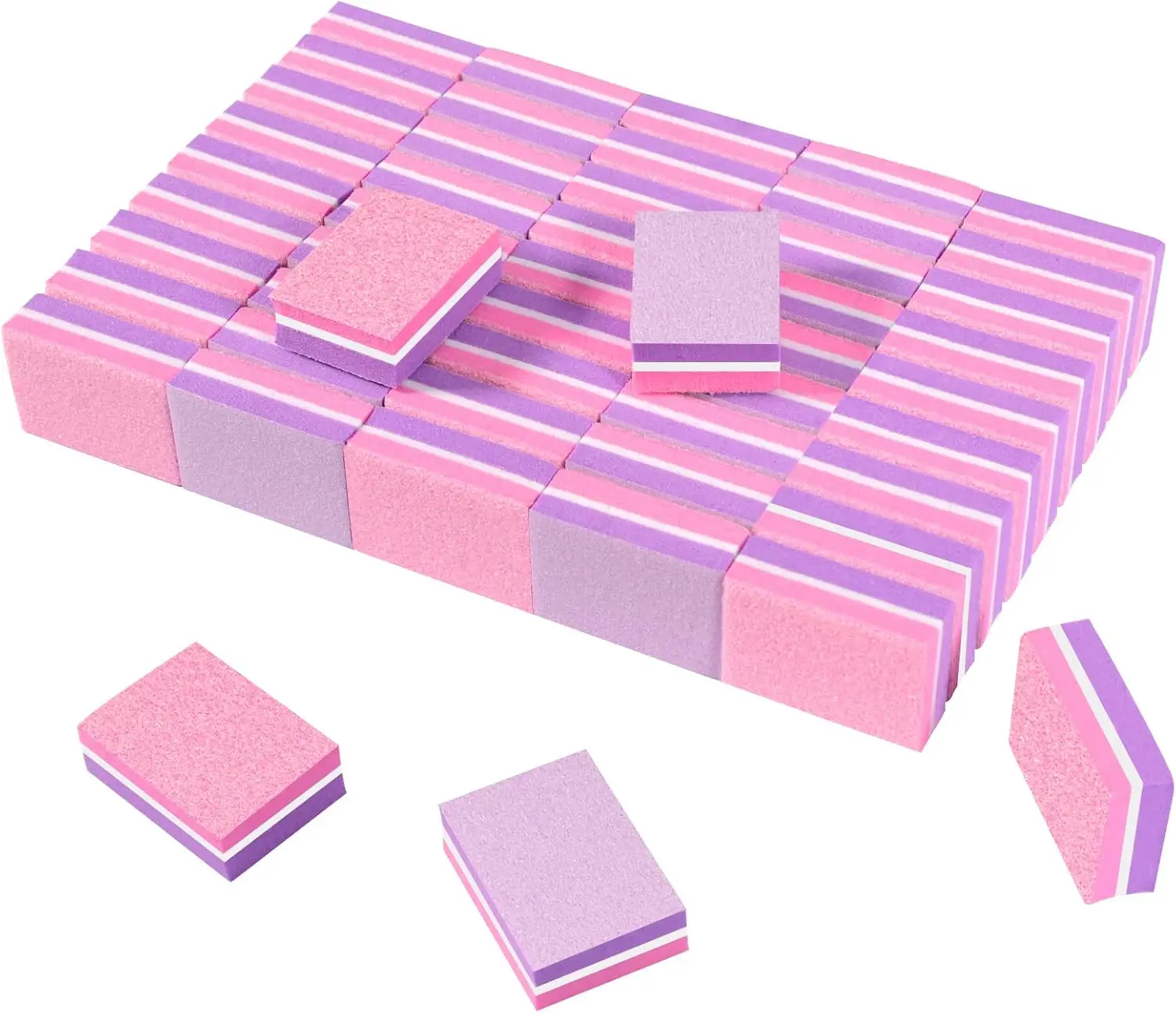 Nail Buffer (50 Pack), Buffer Block Nail File 100/180 Grit, Mini Nail Buffers Block Sponge Double Sided Nail File for Acrylic Nails Manicure Tools (Pink-Purple)
Nail Buffer (50 Pack), Buffer Block Nail File 100/180 Grit, Mini Nail Buffers Block Sponge Double Sided Nail File for Acrylic Nails Manicure Tools (Pink-Purple)