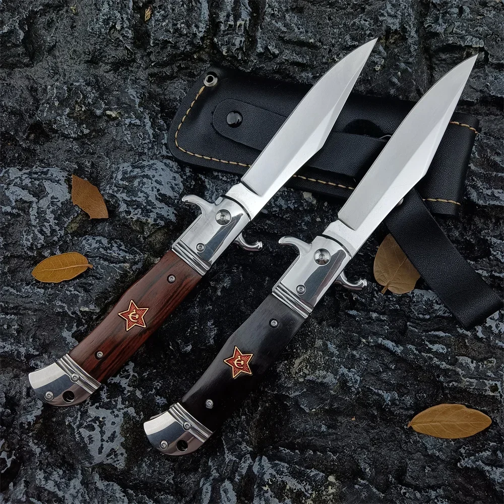 Russian Folding Knife Finka NKVD Outdoor Hunting 440C Blade Pocket Knife Wood Handle Survival Camping Self-defense EDC Tools
Russian Folding Knife Finka NKVD Outdoor Hunting 440C Blade Pocket Knife Wood Handle Survival Camping Self-defense EDC Tools