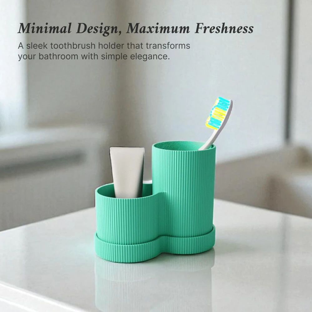 3D Printed Dual Cup Toothbrush Holder, Ribbed Bathroom Organizer, Hygienic Sink Caddy for Toothbrushes & Toothpaste
3D Printed Dual Cup Toothbrush Holder, Ribbed Bathroom Organizer, Hygienic Sink Caddy for Toothbrushes & Toothpaste