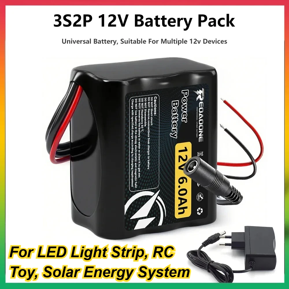 New Universal 6000mAh 12V Rechargeable Battery with BMS Protection Board for LED Light Strip RC Toy Solar Energy System Baterias
New Universal 6000mAh 12V Rechargeable Battery with BMS Protection Board for LED Light Strip RC Toy Solar Energy System Baterias