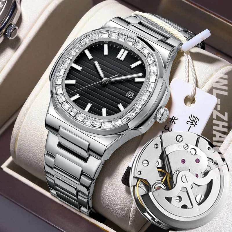 New Date Watch for Men Luxury Diamond Silver Quartz Watches Waterproof Wristwatches Dropshipping Relojes Hombre
New Date Watch for Men Luxury Diamond Silver Quartz Watches Waterproof Wristwatches Dropshipping Relojes Hombre