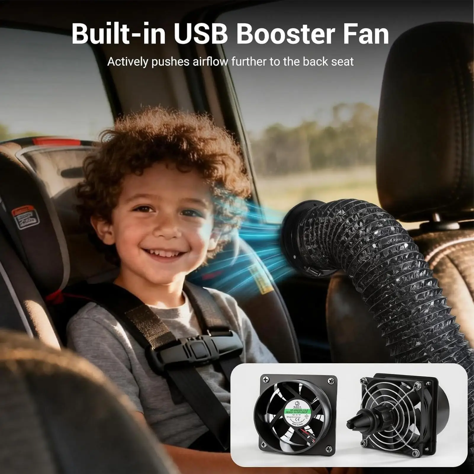 Car Vent Extender For Back Seat With USB Airflow Fan Universal 3 Meter Auto AC Vent Extender For Kids Pets SUV Truck Sedan
Car Vent Extender For Back Seat With USB Airflow Fan Universal 3 Meter Auto AC Vent Extender For Kids Pets SUV Truck Sedan