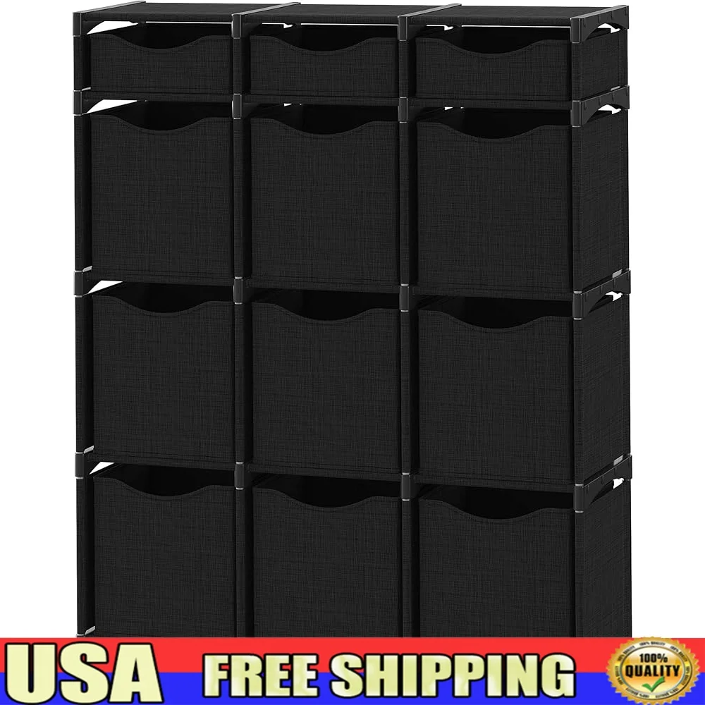 12 Cube Storage Organizer with Foldable Bins DIY Cubby Units Stylish Shelf Organizer Home Office Bedroom Nursery Toys Crafts
12 Cube Storage Organizer with Foldable Bins DIY Cubby Units Stylish Shelf Organizer Home Office Bedroom Nursery Toys Crafts