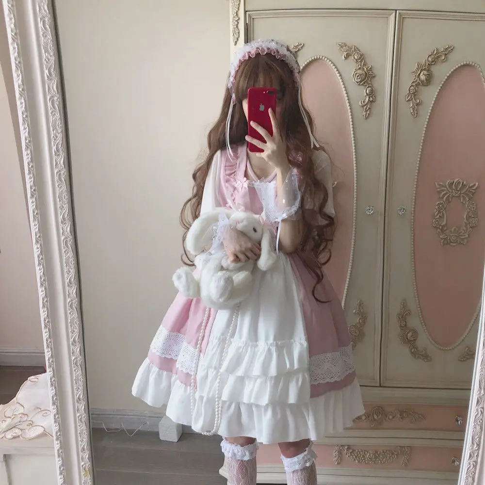 2025 New Japanese Korean Lolita Women Summer Square Collar Dress Casual Patchwork Bow Lace Ruffles Elegance Long Sleeve Dresses
2025 New Japanese Korean Lolita Women Summer Square Collar Dress Casual Patchwork Bow Lace Ruffles Elegance Long Sleeve Dresses