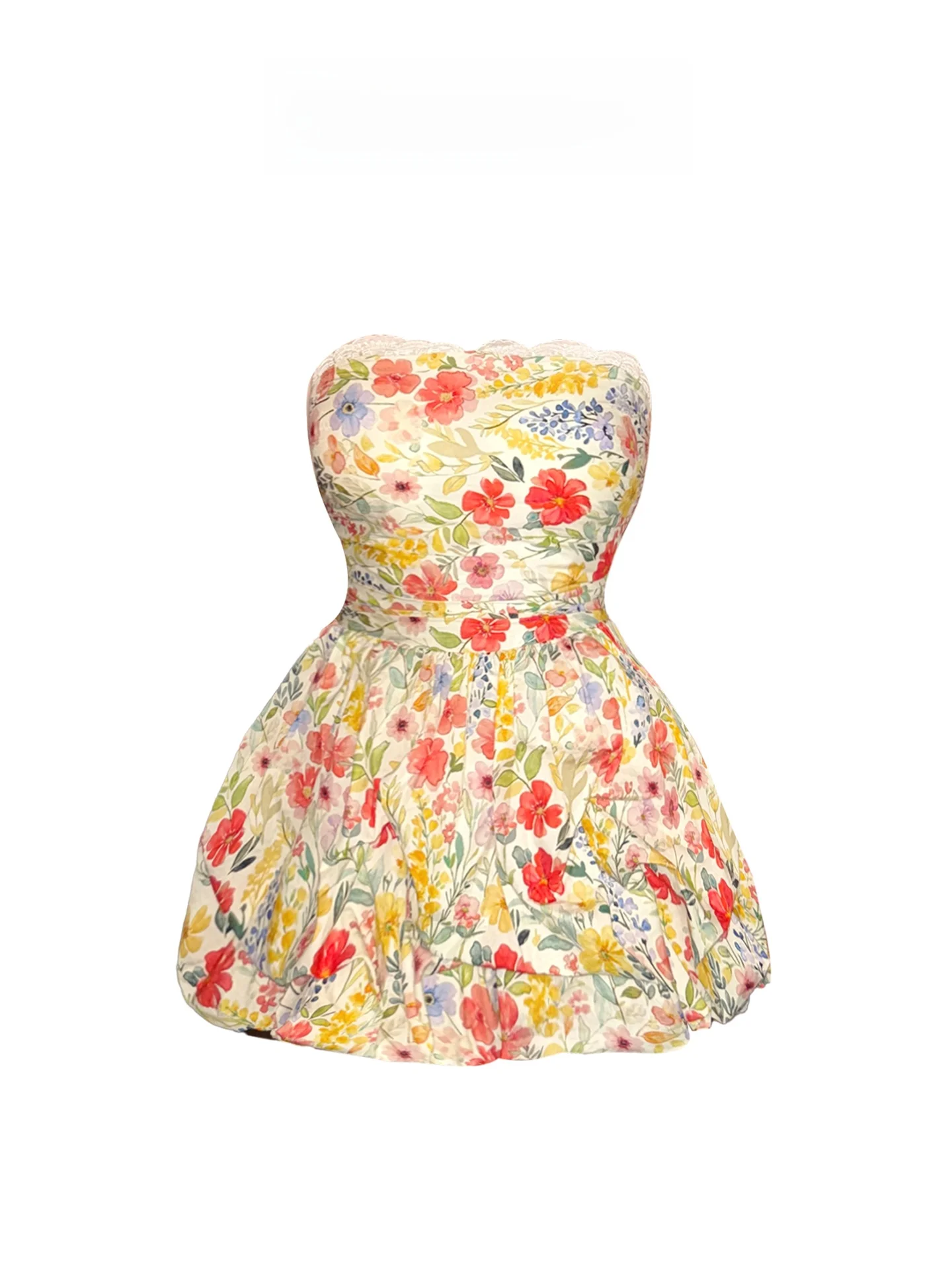 HEZA Summer Dopaamine Floral Print Tube Dress Women's plus Size Waist-cinching Bloom Skirt High Waist A-line Short Dress
HEZA Summer Dopaamine Floral Print Tube Dress Women's plus Size Waist-cinching Bloom Skirt High Waist A-line Short Dress