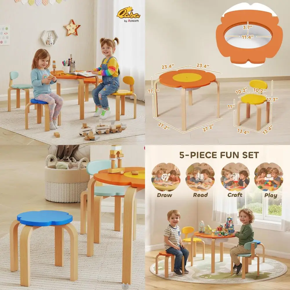 Деревянный набор из 5 предметов: стол и стулья для малышей с местом для хранения, идеально подходит для игр, чтения и творчества
Деревянный набор из 5 предметов: стол и стулья для малышей с местом для хранения, идеально подходит для игр, чтения и творчества