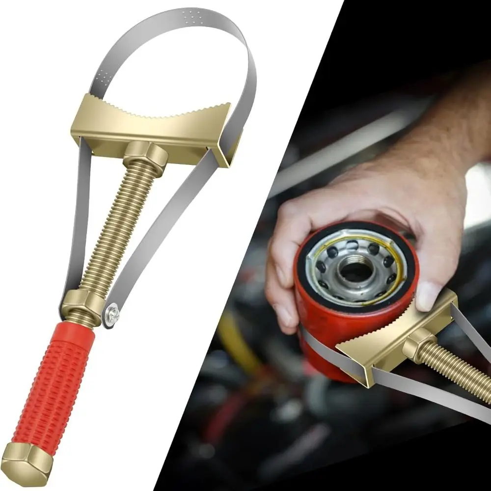 Adjustable Fit Oil Filter Wrench Steel Band Durable Adjustable Filter Wrench Swivel Design Ergonomic Handle Filter Removal Tool
Adjustable Fit Oil Filter Wrench Steel Band Durable Adjustable Filter Wrench Swivel Design Ergonomic Handle Filter Removal Tool